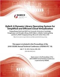Kylinx: a Dynamic Library Operating System for Simplified and Efficient Cloud Virtualization