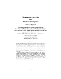 Meinongian Semantics and Artificial Intelligence