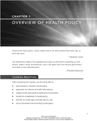Overview of Health Policy