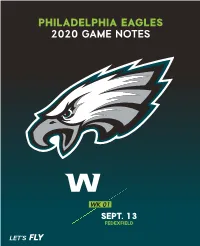 Philadelphia Eagles 2020 Game Notes
