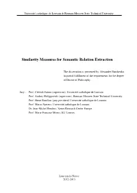 Similarity Measures for Semantic Relation Extraction