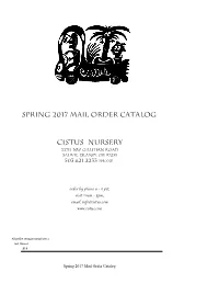 Spring 2017 Mail Order Catalog Cistus Nursery