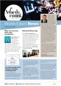 Words Count Newsletter.Qxp Layout 1 15/07/2016 10:03 Page 1