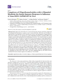 Complexes of Oligoribonucleotides with D-Mannitol Modulate the Innate Immune Response to Influenza a Virus H1N1