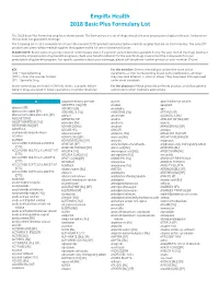 Empirx Health 2018 Basic Plus Formulary List