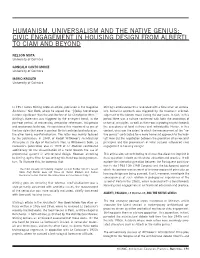 Humanism, Universalism and the Native Genius: Civic Engagement in Housing Design from Alberti to CIAM and Beyond