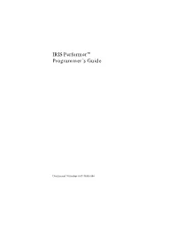 IRIS Performer™ Programmer's Guide