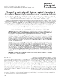 Polymyxin B in Combination with Doripenem Against Heteroresistant Acinetobacter Baumannii: Pharmacodynamics of New Dosing Strategies
