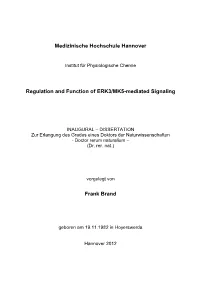 Regulation and Function of ERK3/MK5-Mediated Signaling