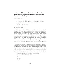 A Proposed Framework for Kansas District Courts' Discretion on A
