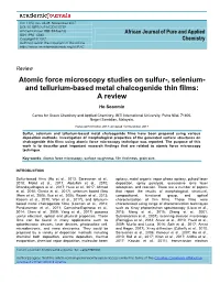 Atomic Force Microscopy Studies on Sulfur-, Selenium- and Tellurium-Based Metal Chalcogenide Thin Films: a Review
