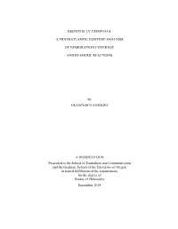 Essentially Criminals: a Transatlantic Content Analysis of Immigration Coverage and Readers’ Reactions