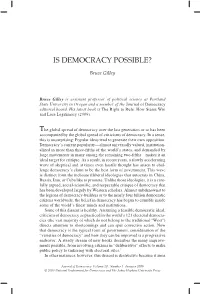 IS Democracy Possible?