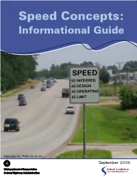 Speed Concepts: Informational Guide