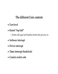 The Different Unix Contexts