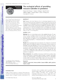 The Ecological Effects of Providing Resource Subsidies to Predators