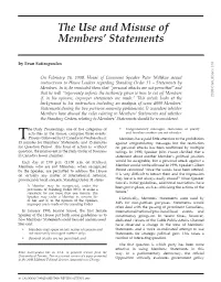 The Use and Misuse of Members' Statements