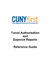 Travel and Expenses Reference Guide