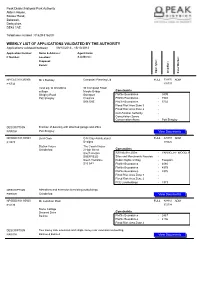 Weekly List of Applications Validated by the Authority