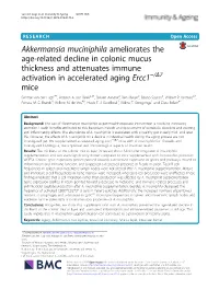 Akkermansia Muciniphila Ameliorates the Age-Related Decline in Colonic