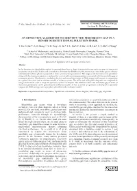 An Effective Algorithm to Identify the Miscibility Gap in a Binary Substitutional Solution Phase