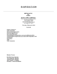 DISPOSITION INDEX FEBRUARY 2014 I