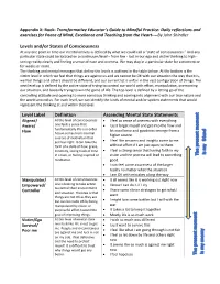 Levels And/Or States of Consciousness Level Label Definition Ascending Mental State Statements