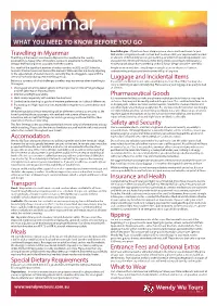 Myanmar WHAT YOU NEED to KNOW BEFORE YOU GO