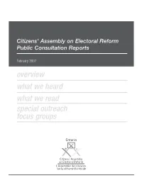 Public Consultation Reports