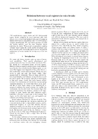 Relations Between Vocal Registers in Voice Breaks