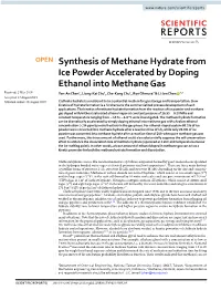 Synthesis of Methane Hydrate from Ice Powder Accelerated by Doping