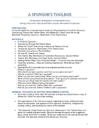 A Sponsor's Toolbox (For the Sponsorship Day Workshop)