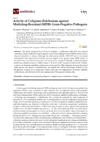 Activity of Cefepime-Zidebactam Against Multidrug-Resistant (MDR) Gram-Negative Pathogens