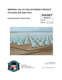 DOCKET Commission Decision 08-AFC-5 DATE