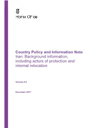 Iran: Background Information, Including Actors of Protection and Internal Relocation