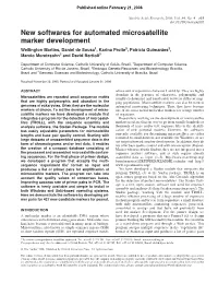 New Softwares for Automated Microsatellite Marker Development