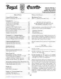 NS Royal Gazette Part I