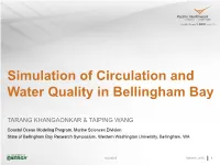 Simulation of Circulation and Water Quality in Bellingham Bay
