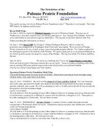 The Newsletter of the Palouse Prairie Foundation P.O