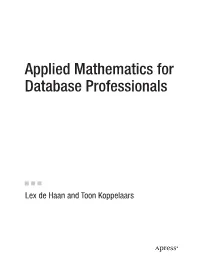 Applied Mathematics for Database Professionals
