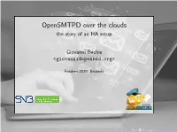 Black Opensmtpd Over the Clouds