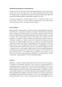 Mechanical Properties of Biomaterials