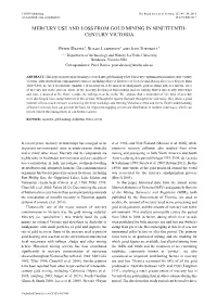 Mercury Use and Loss from Gold Mining in Nineteenth-Century Victoria 45
