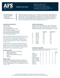PROFILE 2019-2020 (215)576-3066, Jneiswender@Abingtonfriends.Net Joanna Upmeyer, Associate Director of College Guidance (215)881-7686, Jupmeyer@Abingtonfriends.Net