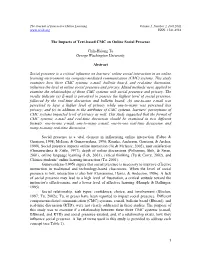 The Impacts of Text-Based CMC on Online Social Presence