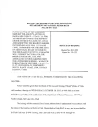 Before the Board of Oil, Gas and Mining Department of Natural Resources State of Utah
