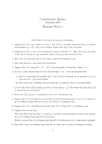 Commutative Algebra Example Sheet 2