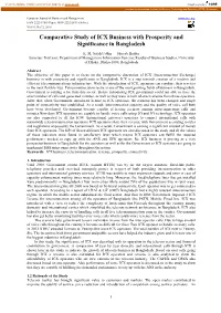 Comparative Study of ICX Business with Prosperity and Significance in Bangladesh