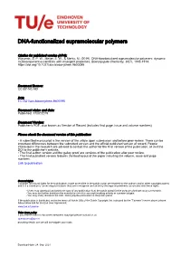 DNA-Functionalized Supramolecular Polymers