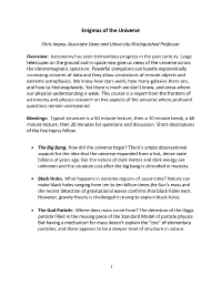 Enigmas of the Universe Syllabus.Pdf